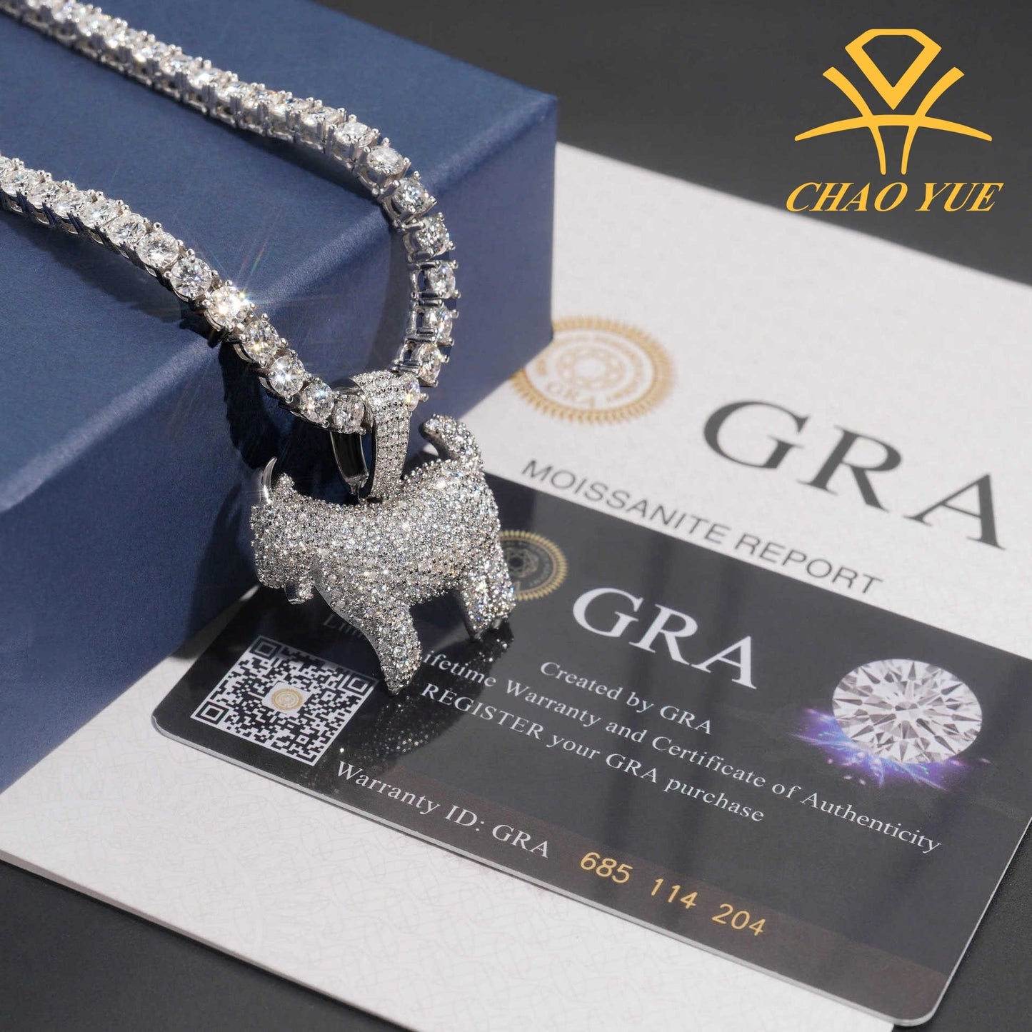 Baby Goat Moissanite Necklace